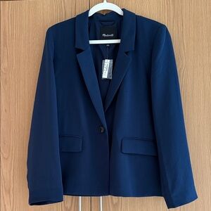 Madewell Classic Deep Blue navy Blazer size large NWT